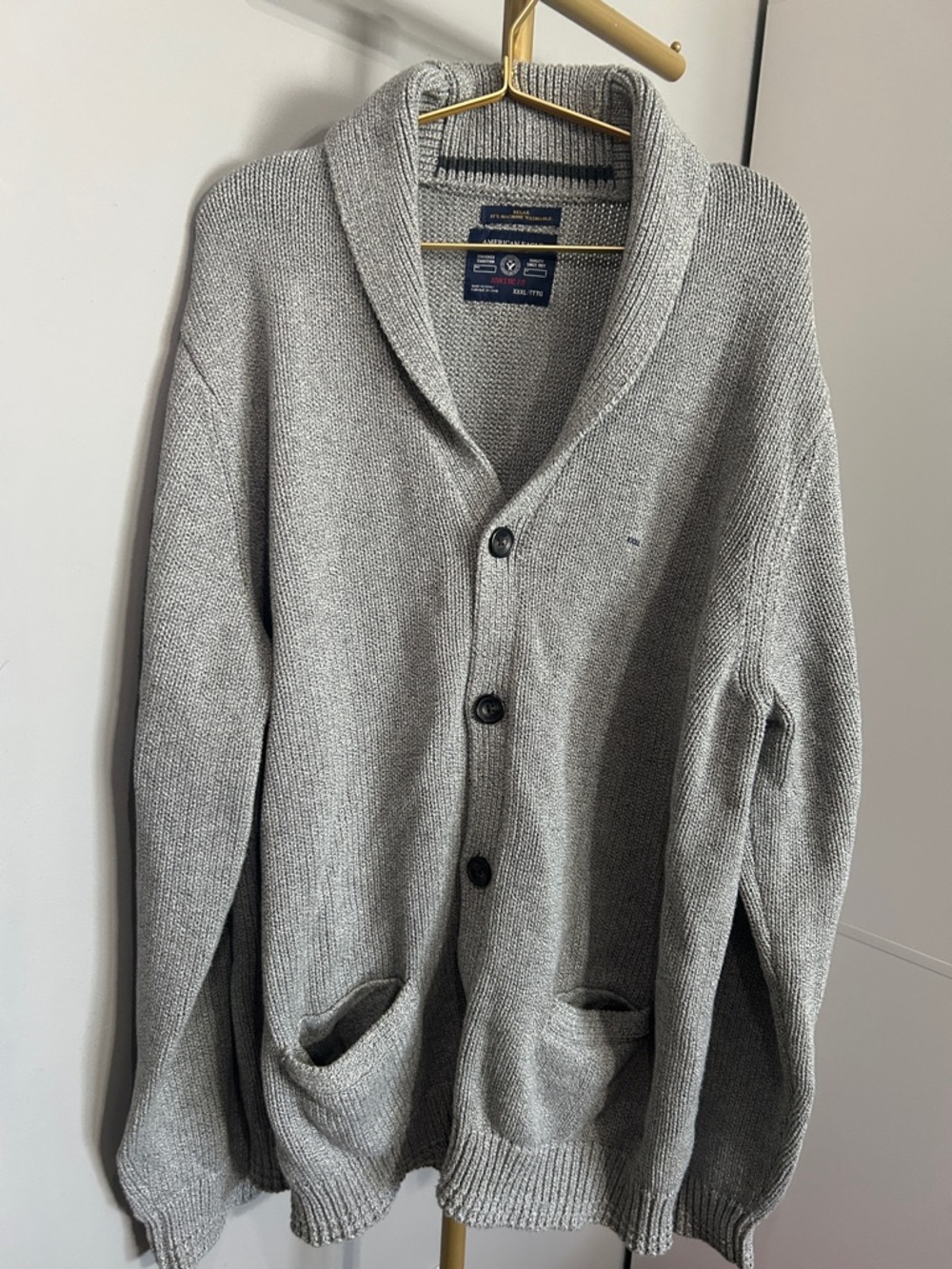 American Eagle Outfitters Men's Shawl Collar Cardigan - Gray (NWT)